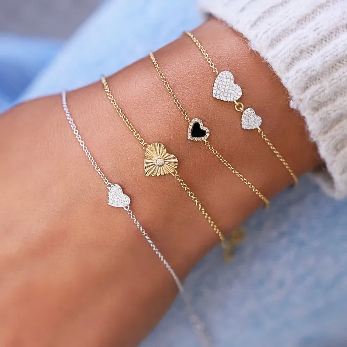 Diamond Heart Chain Bracelet NicoleHD Jewelry Bracelets