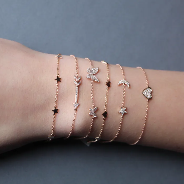 Diamond Heart Chain Bracelet NicoleHD Jewelry Bracelets