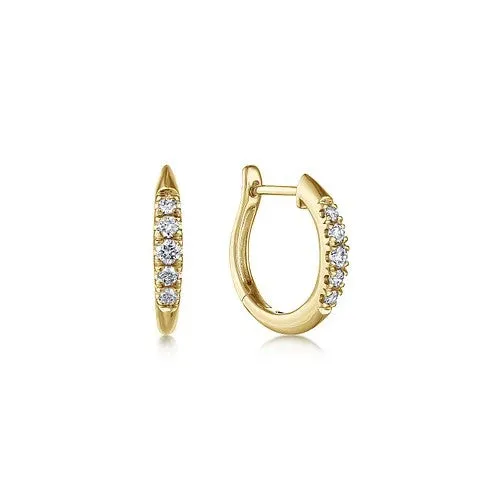 Earrings GABRIEL CO 14K Yellow Gold Classic Round 15mm Diamond Huggie Earrings Earrings GABRIEL CO 14K Yellow Gold Classic Round 15mm Diamond Huggie Earrings