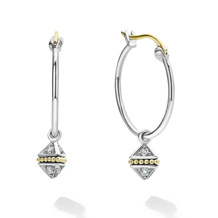 Earrings KSL Charm Diamond Hoop Earrings LAGOS