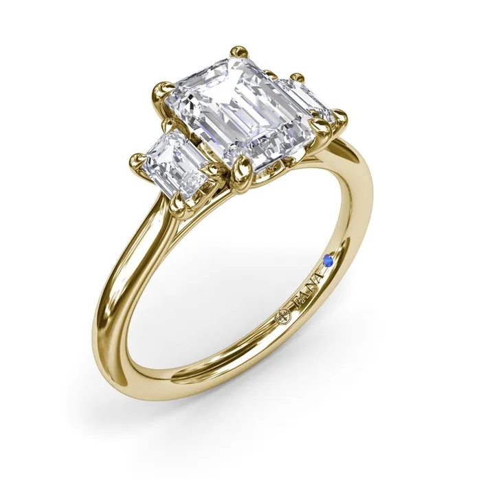 FANA Rings Three Stone Beauty Diamond Engagement Ring