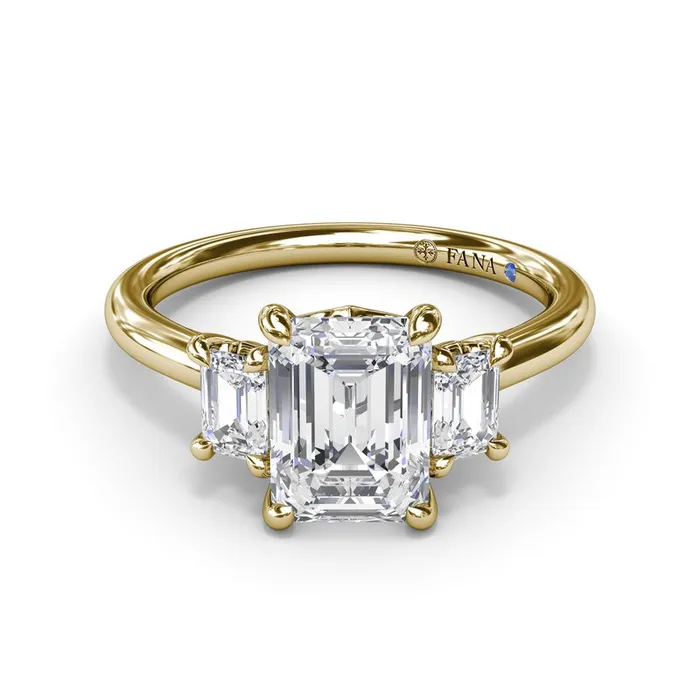 FANA Rings Three Stone Beauty Diamond Engagement Ring