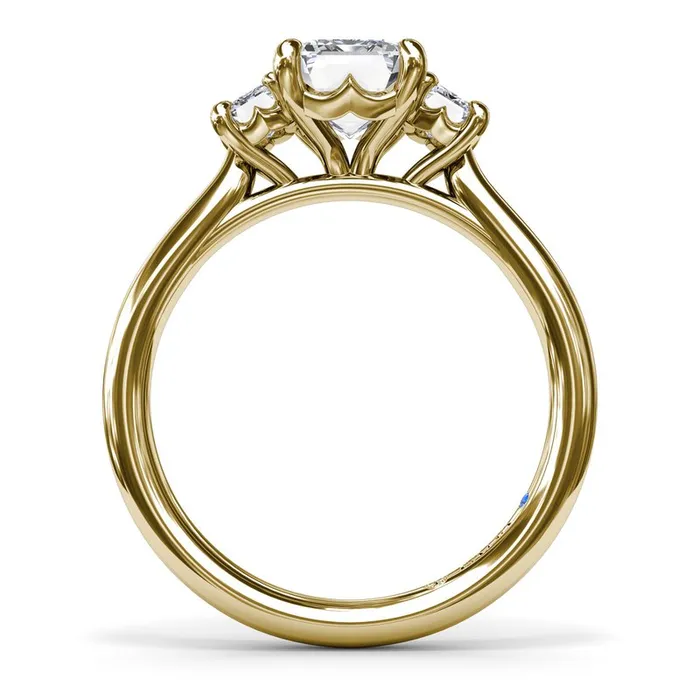 FANA Rings Three Stone Beauty Diamond Engagement Ring