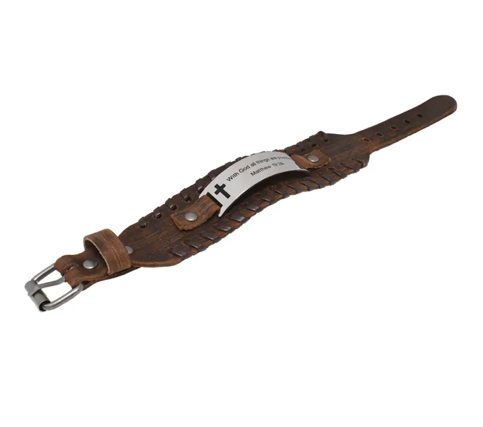 Forever Truth Bracelets With God All Things Are Possible Leather Bracelet