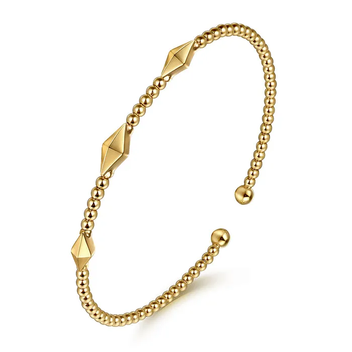 GABRIEL CO Bracelets 14K Yellow Gold Bujukan Pyramid Stations Bangle