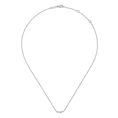 GABRIEL CO Necklaces 14K White Gold Diamond Constellation Bar Necklace