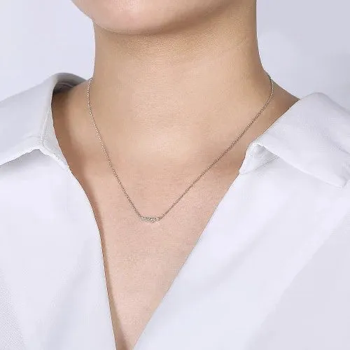 GABRIEL CO Necklaces 14K White Gold Diamond Constellation Bar Necklace