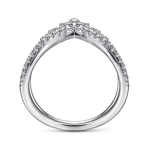 GABRIEL CO Rings 14K White Gold Diamond Chevron Ring