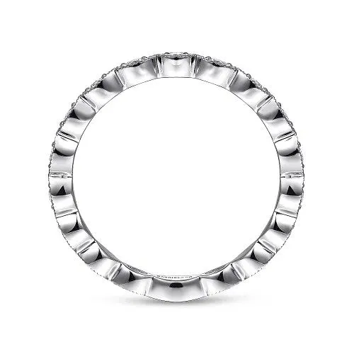 GABRIEL CO Rings 14K White Gold Marquise Station Diamond Stackable Ring