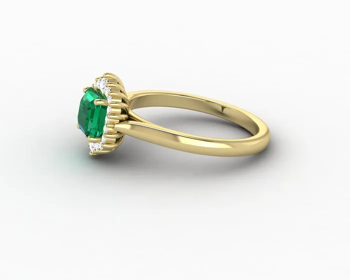 Juno 10 Ct Asscher Cut Halo Green Emerald Engagement Ring Sapheena Jewelry Rings