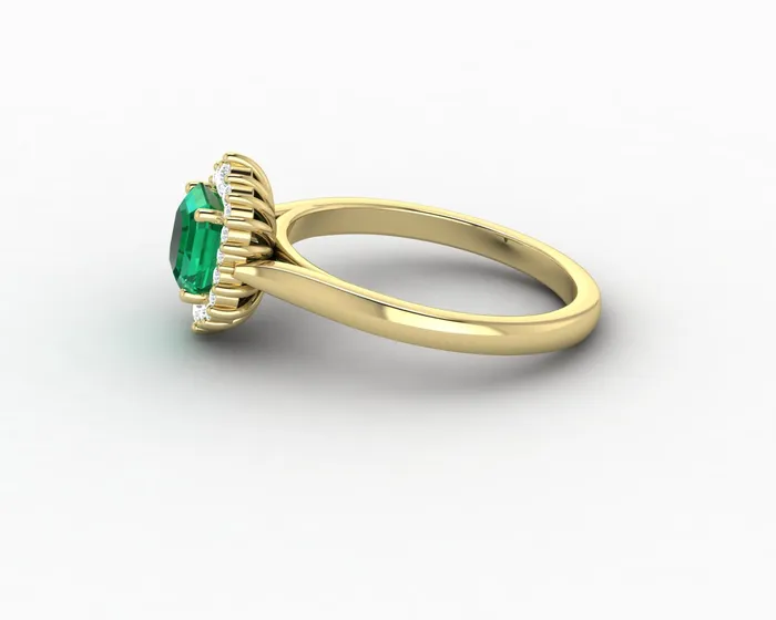Juno 10 Ct Asscher Cut Halo Green Emerald Engagement Ring Sapheena Jewelry Rings