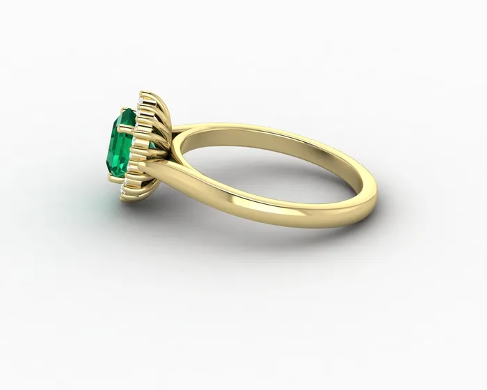 Juno 10 Ct Asscher Cut Halo Green Emerald Engagement Ring Sapheena Jewelry Rings