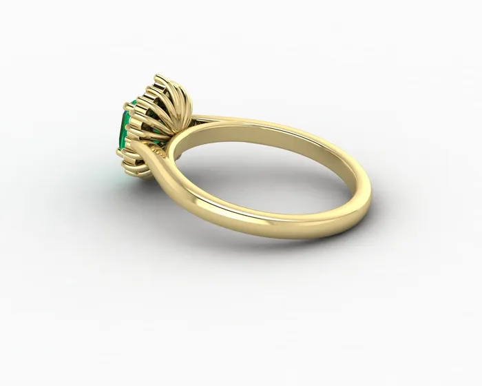 Juno 10 Ct Asscher Cut Halo Green Emerald Engagement Ring Sapheena Jewelry Rings