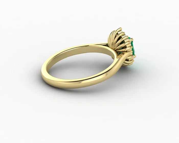 Juno 10 Ct Asscher Cut Halo Green Emerald Engagement Ring Sapheena Jewelry Rings