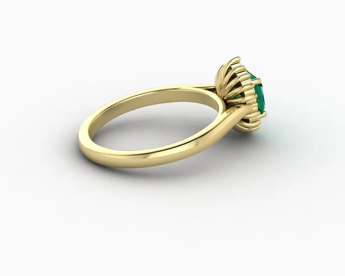Juno 10 Ct Asscher Cut Halo Green Emerald Engagement Ring Sapheena Jewelry Rings