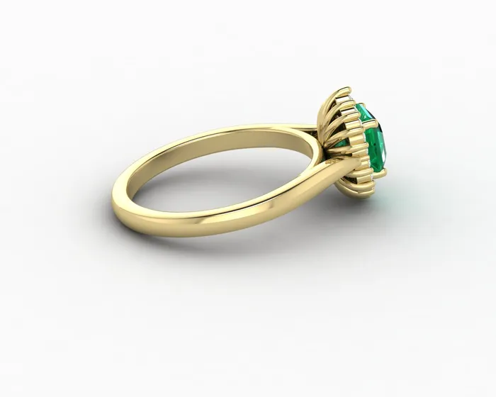 Juno 10 Ct Asscher Cut Halo Green Emerald Engagement Ring Sapheena Jewelry Rings