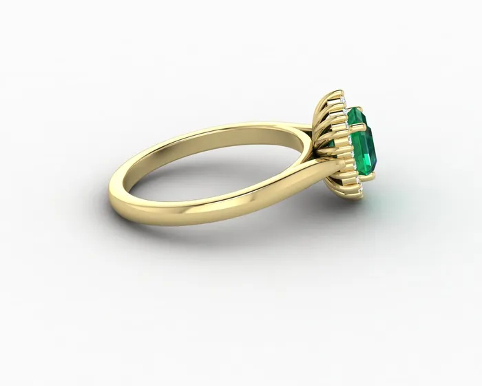 Juno 10 Ct Asscher Cut Halo Green Emerald Engagement Ring Sapheena Jewelry Rings