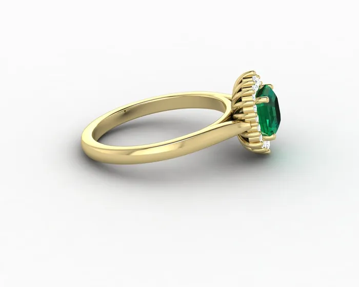 Juno 10 Ct Asscher Cut Halo Green Emerald Engagement Ring Sapheena Jewelry Rings