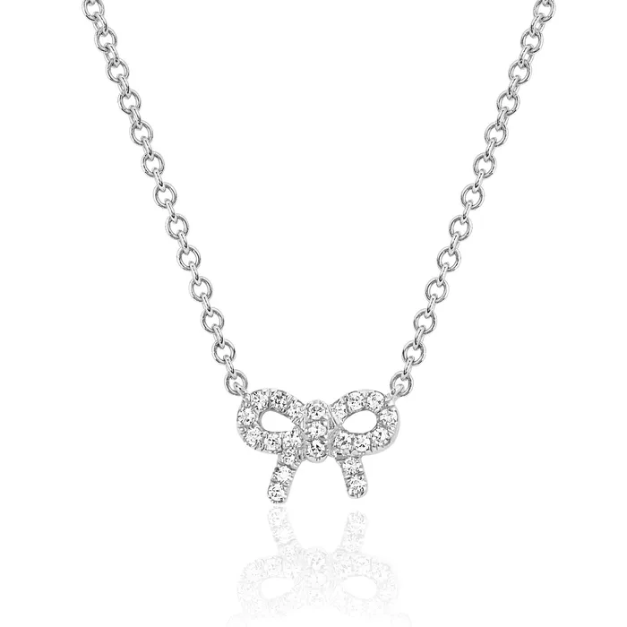 Mini Bow Diamond Necklace EF COLLECTION Necklaces