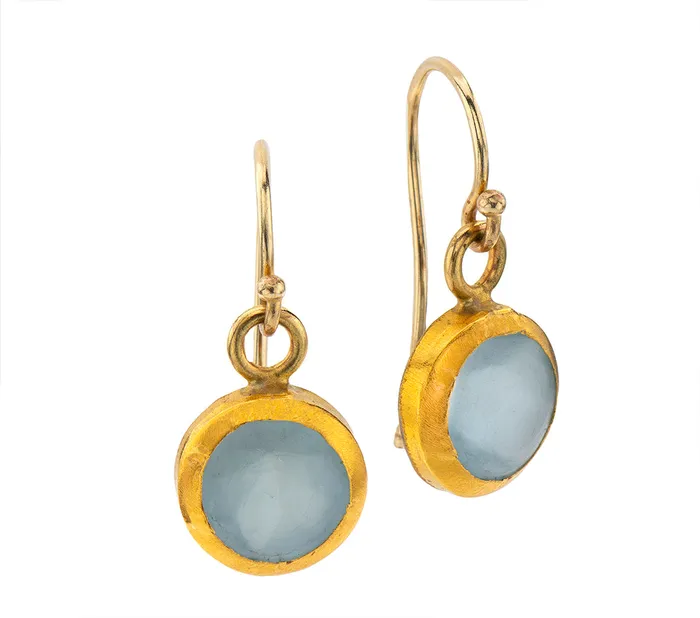 Nava Zahavi Earrings Nava Zahavi Yellow Gold Classic Drop Aquamarine Earrings