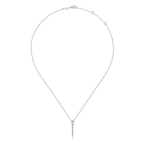 Necklaces GABRIEL CO 14K White Gold Diamond Spike Pendant Drop Necklace