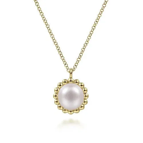 Necklaces GABRIEL CO 14K Yellow Gold Bujukan Pearl Pendant Necklace