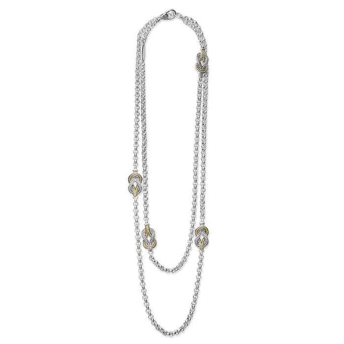 Newport Four Station TwoTone Knot Necklace LAGOS Necklaces