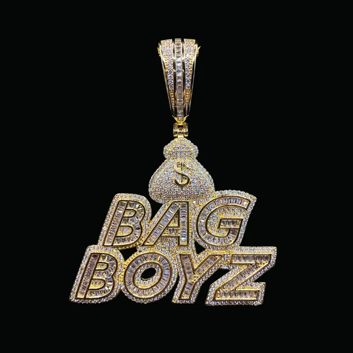 Pendants Necklaces Bag Boyz with Money Bag Iced Out Diamond Pendant Necklace