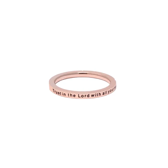 Rings Forever Truth Trust In The Lord Rose Gold CZ Ring
