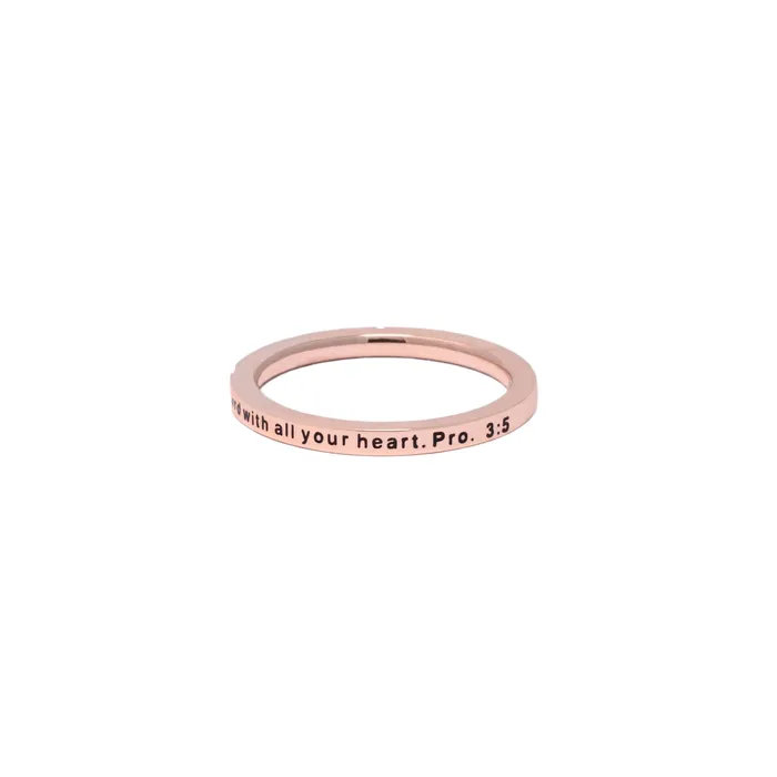 Rings Forever Truth Trust In The Lord Rose Gold CZ Ring