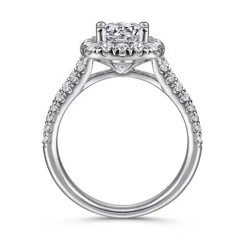 Rings GABRIEL CO James 14K White Gold Cushion Halo Round Diamond Engagement Ring Rings GABRIEL CO James 14K White Gold Cushion Halo Round Diamond Engagement Ring