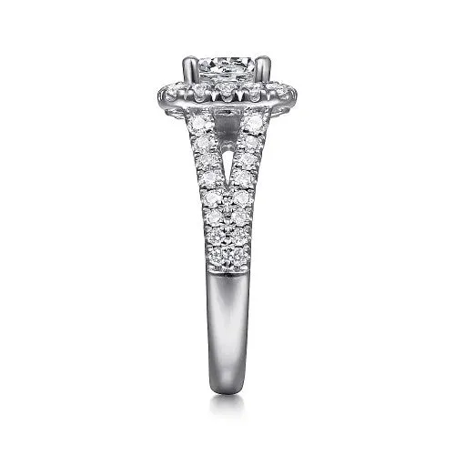 Rings GABRIEL CO James 14K White Gold Cushion Halo Round Diamond Engagement Ring Rings GABRIEL CO James 14K White Gold Cushion Halo Round Diamond Engagement Ring