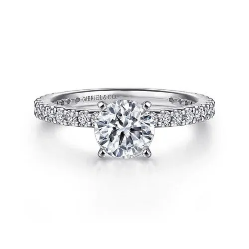 Rings Logan 14K White Gold Round Diamond Engagement Ring GABRIEL CO