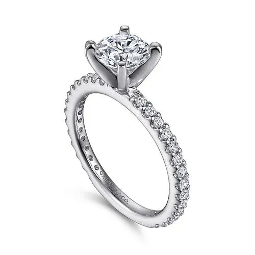 Rings Logan 14K White Gold Round Diamond Engagement Ring GABRIEL CO