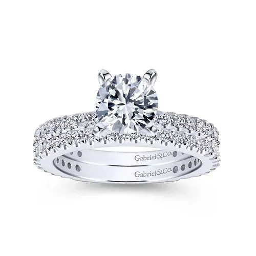 Rings Logan 14K White Gold Round Diamond Engagement Ring GABRIEL CO