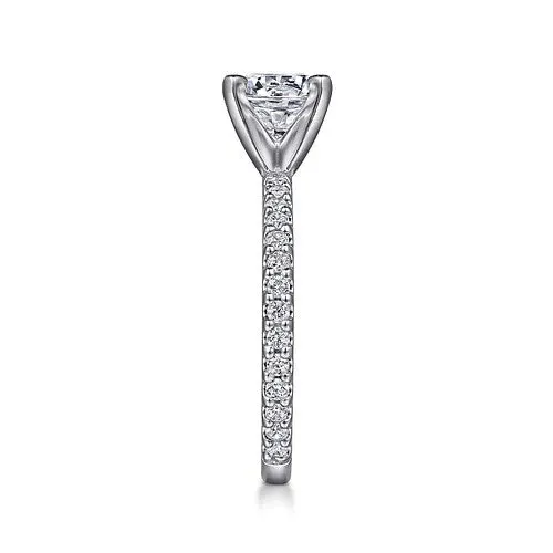 Rings Logan 14K White Gold Round Diamond Engagement Ring GABRIEL CO