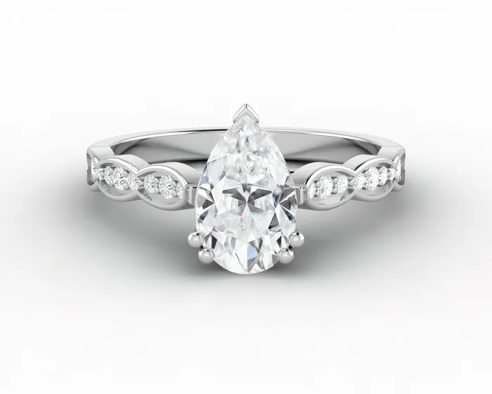 Sapheena Jewelry Rings Celeste 125 Ct Solitaire Pear Cut Engagement Ring With Side Stones Sapheena Jewelry Rings Celeste 125 Ct Solitaire Pear Cut Engagement Ring With Side Stones
