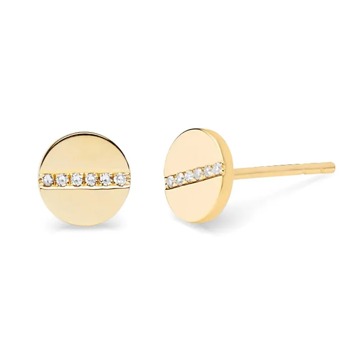 Screw Stud Diamond Pav Earrings EF COLLECTION Earrings