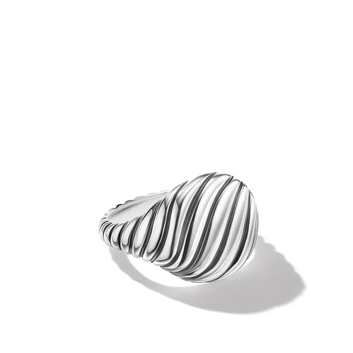 Sculpted Cable Pinky Ring in Sterling Silver 13mm David Yurman Rings
