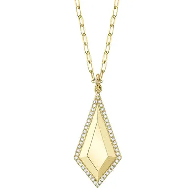 SHY CREATIONS Necklaces 013CT DIAMOND GEO CUT PAPER CLIP LINK NECKLACE