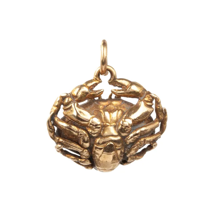Victorian Gold Crab Locket Bell Bird Antiques Necklaces
