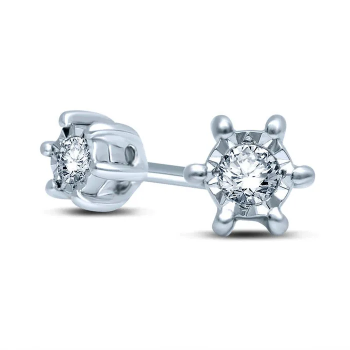 005 CT TW Diamond Solitaire Stud Earrings in 10K White Gold Goldia Earrings 005 CT TW Diamond Solitaire Stud Earrings in 10K White Gold Goldia Earrings