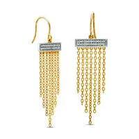 02 CT TW Diamond Chandelier Earrings in Sterling Silver with 14K Gold Plate Goldia Earrings 02 CT TW Diamond Chandelier Earrings in Sterling Silver with 14K Gold Plate Goldia Earrings