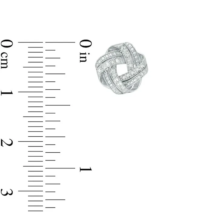 02 CT TW Diamond Infinity Love Knot Stud Earrings in 10K White Gold Goldia Earrings 02 CT TW Diamond Infinity Love Knot Stud Earrings in 10K White Gold Goldia Earrings