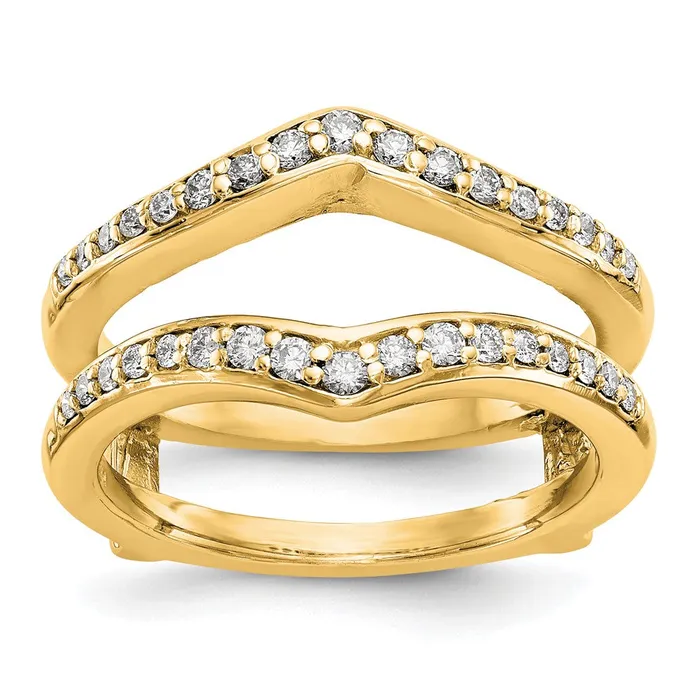 047ct CZ Solid Real 14K Yellow Gold GuardRing Goldia PreStyled Sets