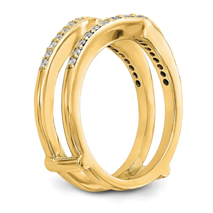 047ct CZ Solid Real 14K Yellow Gold GuardRing Goldia PreStyled Sets