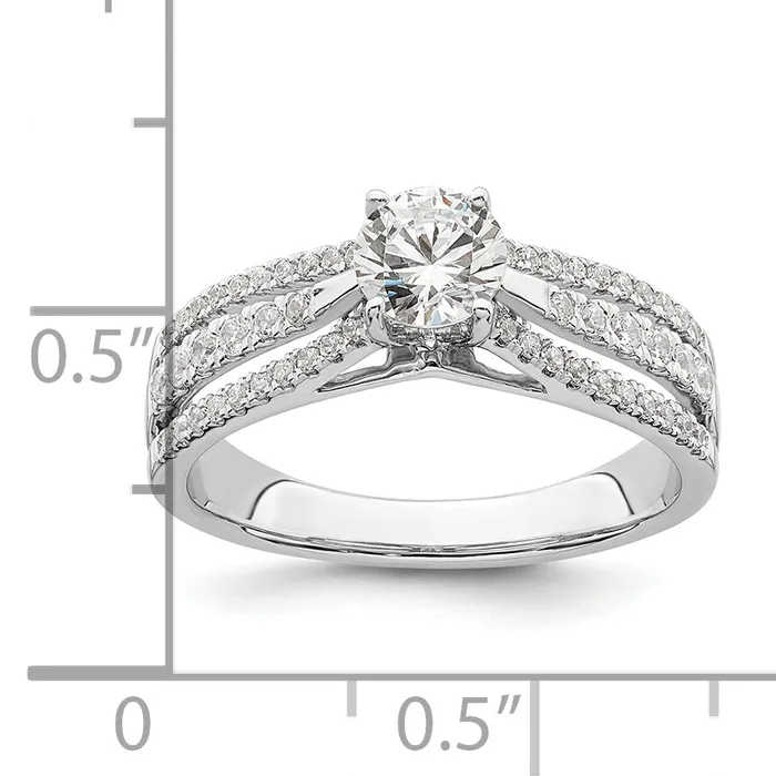 050ct CZ Solid Real 14K White Gold Engagement Ring Goldia Rings