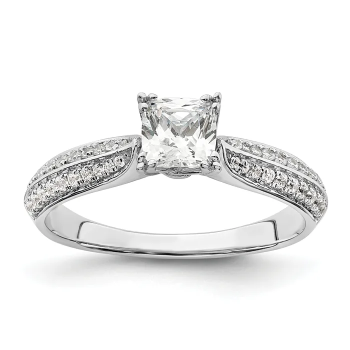 050ct CZ Solid Real 14k White Polish 12ct Cushion Engagement Dia Ring Goldia Rings 050ct CZ Solid Real 14k White Polish 12ct Cushion Engagement Dia Ring Goldia Rings