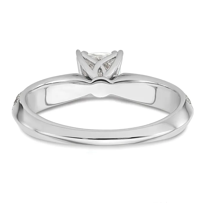 050ct CZ Solid Real 14k White Polish 12ct Cushion Engagement Dia Ring Goldia Rings