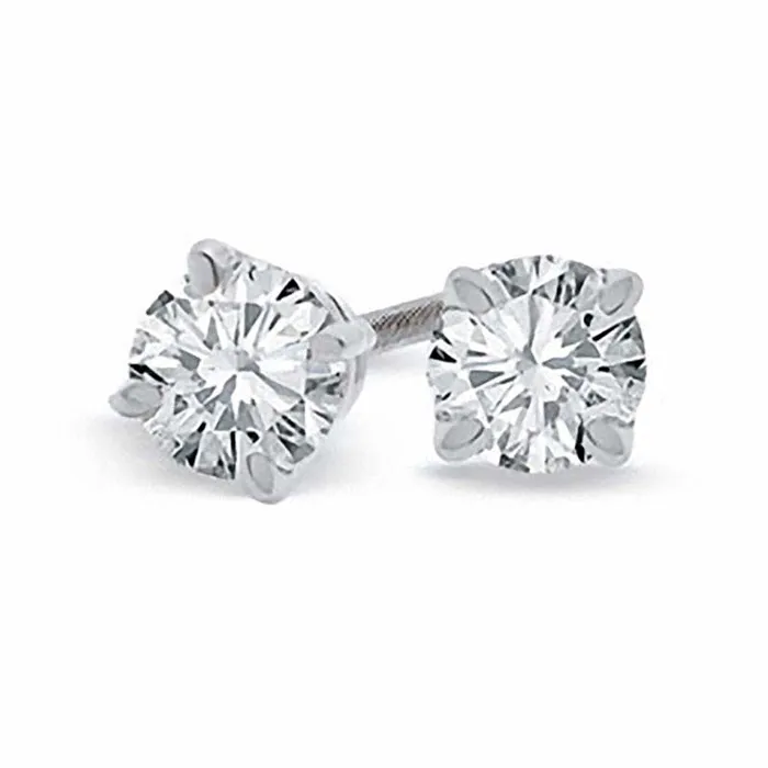075 CT TW Certified Diamond Solitaire Stud Earrings in 18K White Gold IVS2 Goldia Earrings 075 CT TW Certified Diamond Solitaire Stud Earrings in 18K White Gold IVS2 Goldia Earrings